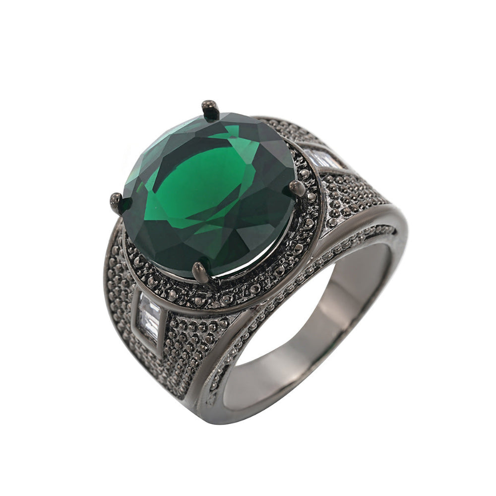 Men's Round Zircon European And American Fashion Ring