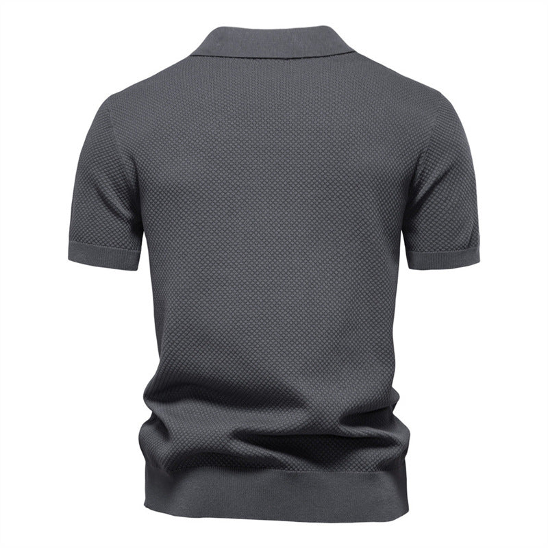 Men's Woolen Summer Short Sleevee Polo Shirt