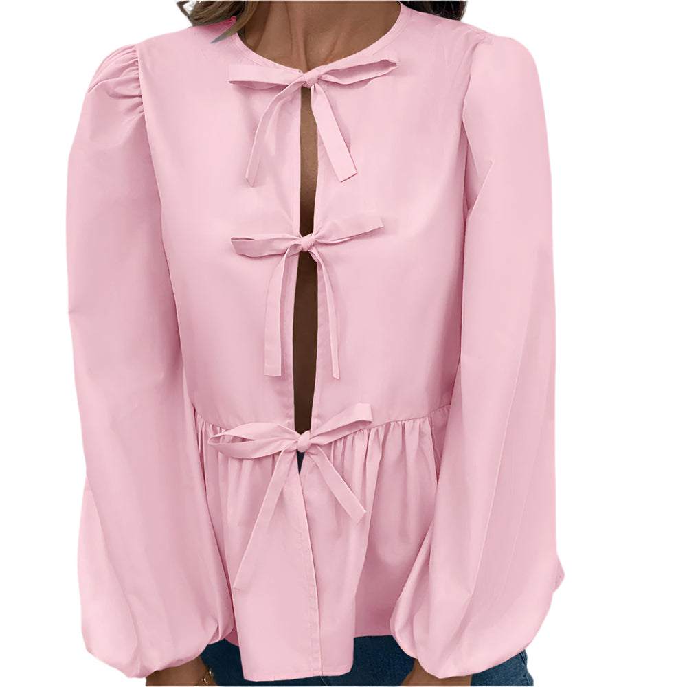 Casual Loose Buckle Shirt Top For Women