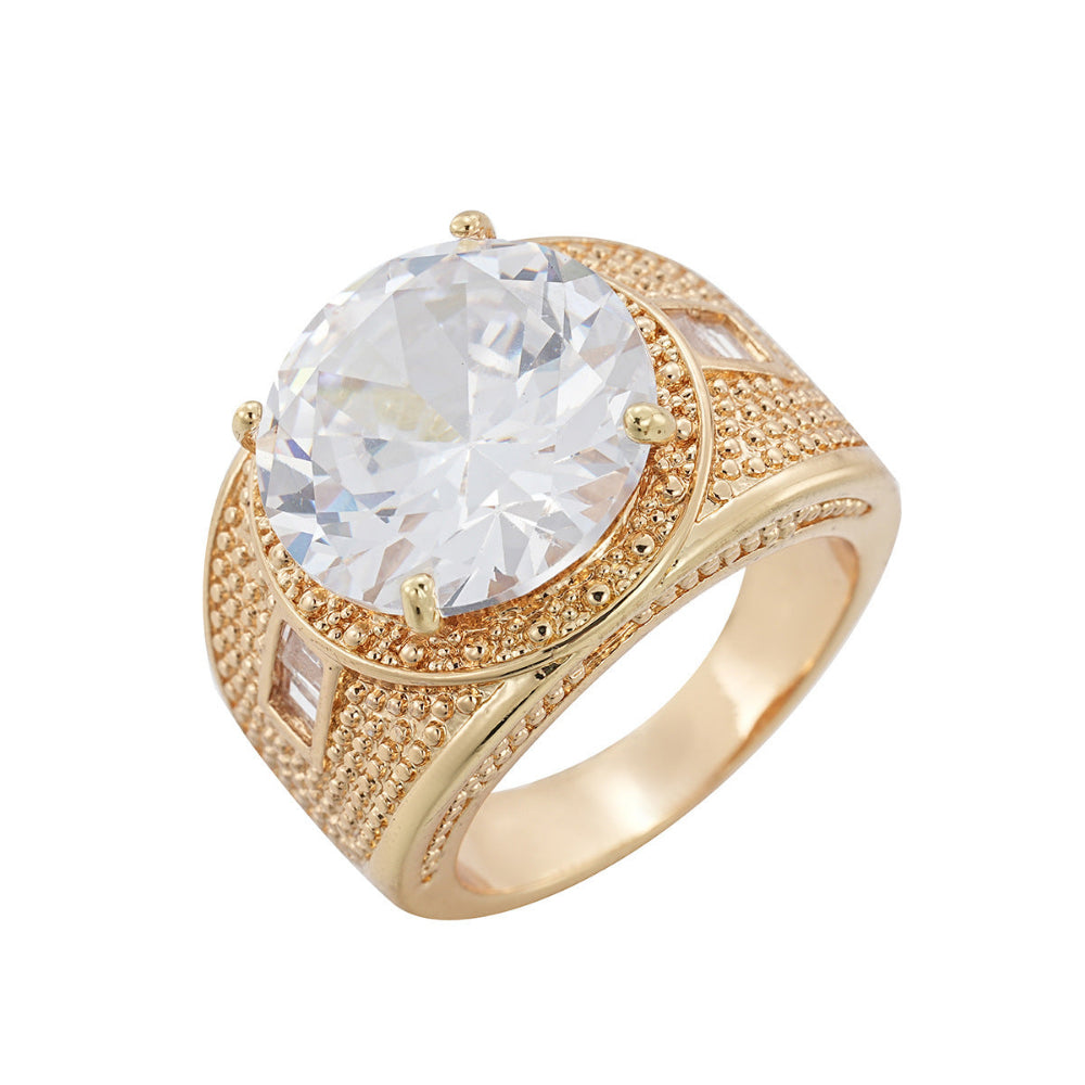 Men's Round Zircon European And American Fashion Ring