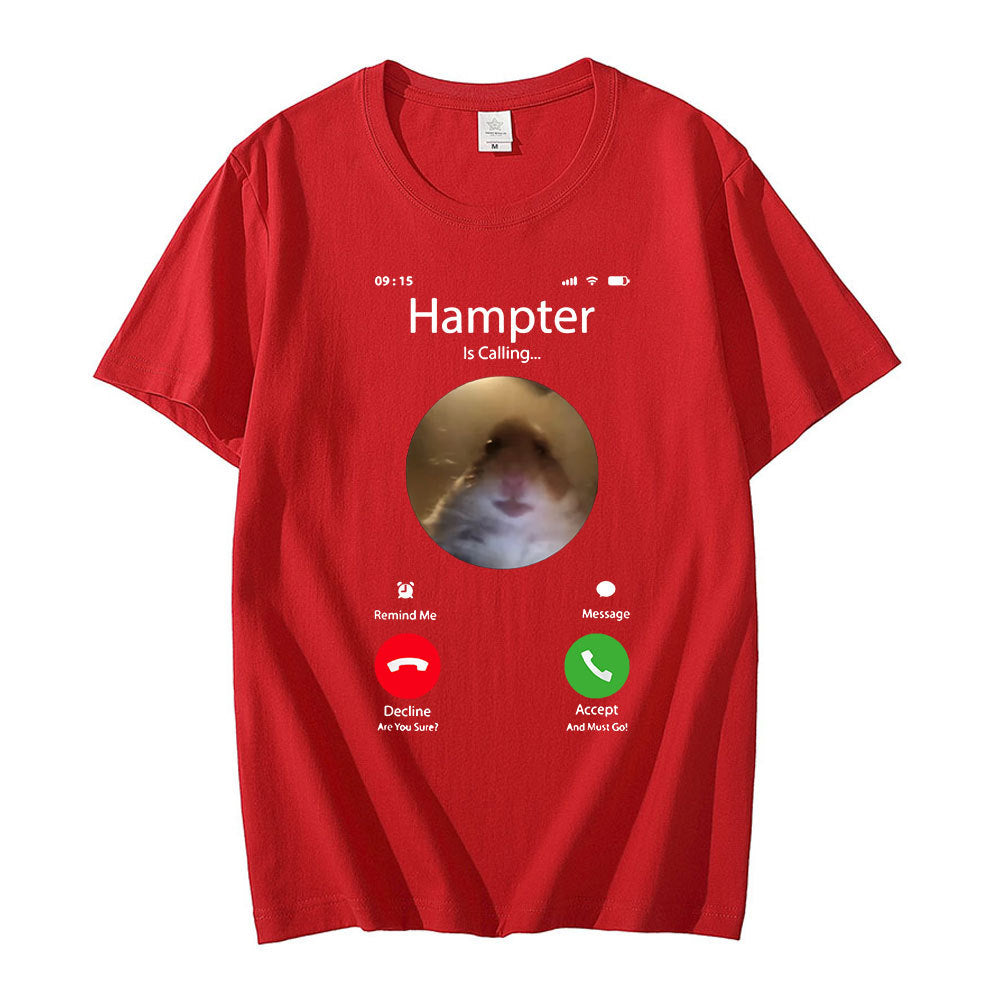 Hamster Staring At The Camera Ahead Fashionable Short Sleeve Unisex T-Shirt