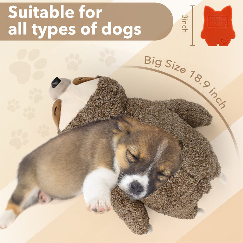 Pet Dog Soothing Sloth Plush Toy Training Interactive Toy With Heartbeat Device