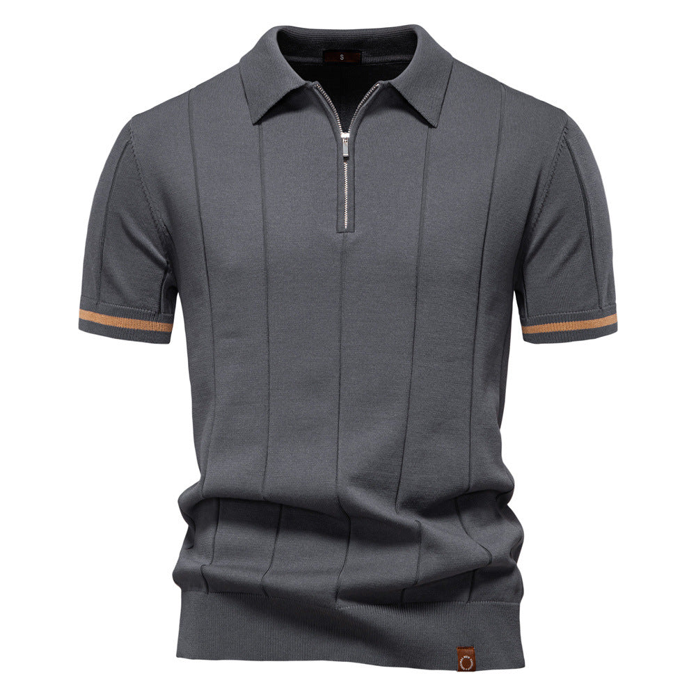 Men's Business Casual Woolen Polo Shirt