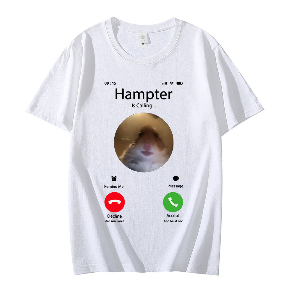 Hamster Staring At The Camera Ahead Fashionable Short Sleeve Unisex T-Shirt
