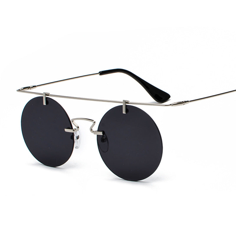 Frameless Lightweight Glasses New Retro Round Sunglasses
