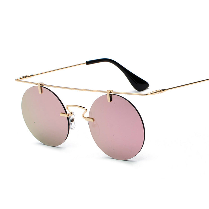 Frameless Lightweight Glasses New Retro Round Sunglasses