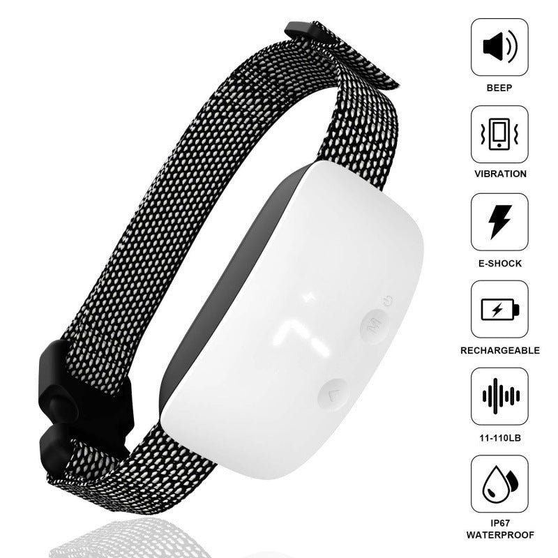 Pet Dog Training Collar Bark Stopper Trainer With Digital LED Display Screen