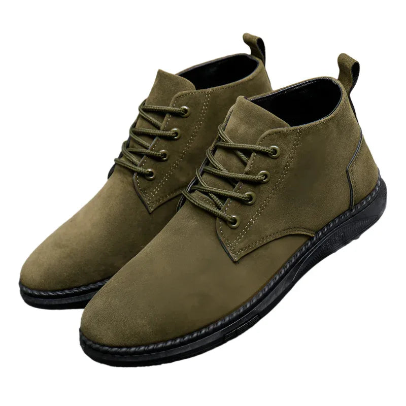 High-Top British Men's Casual Leather Shoes