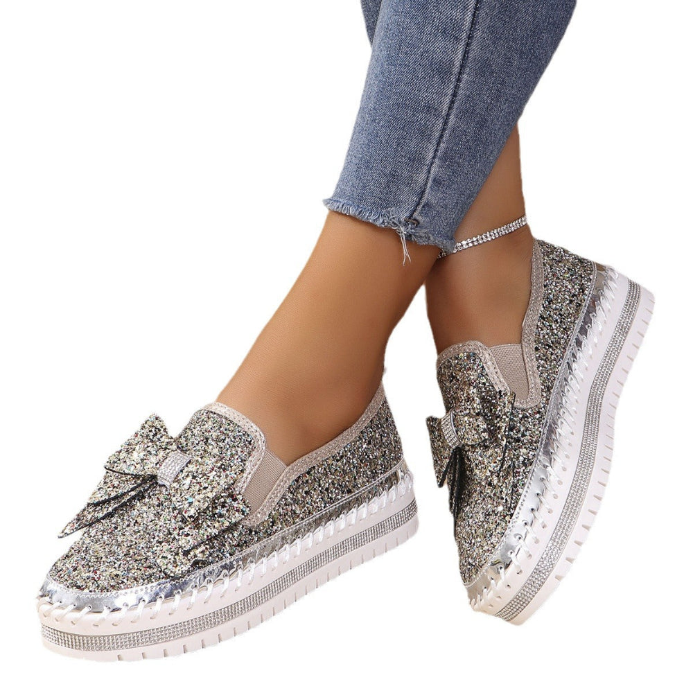 Rhinestone Studded Shoes Loafers For Women