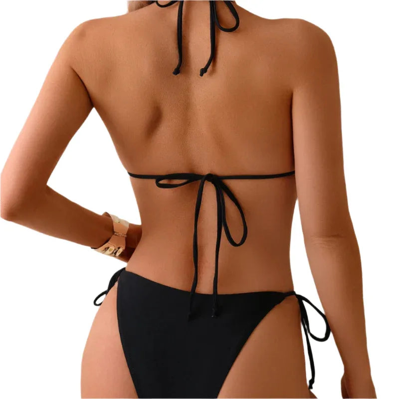 Bikini Swimsuit Women's Metal Bead Split Swimsuit