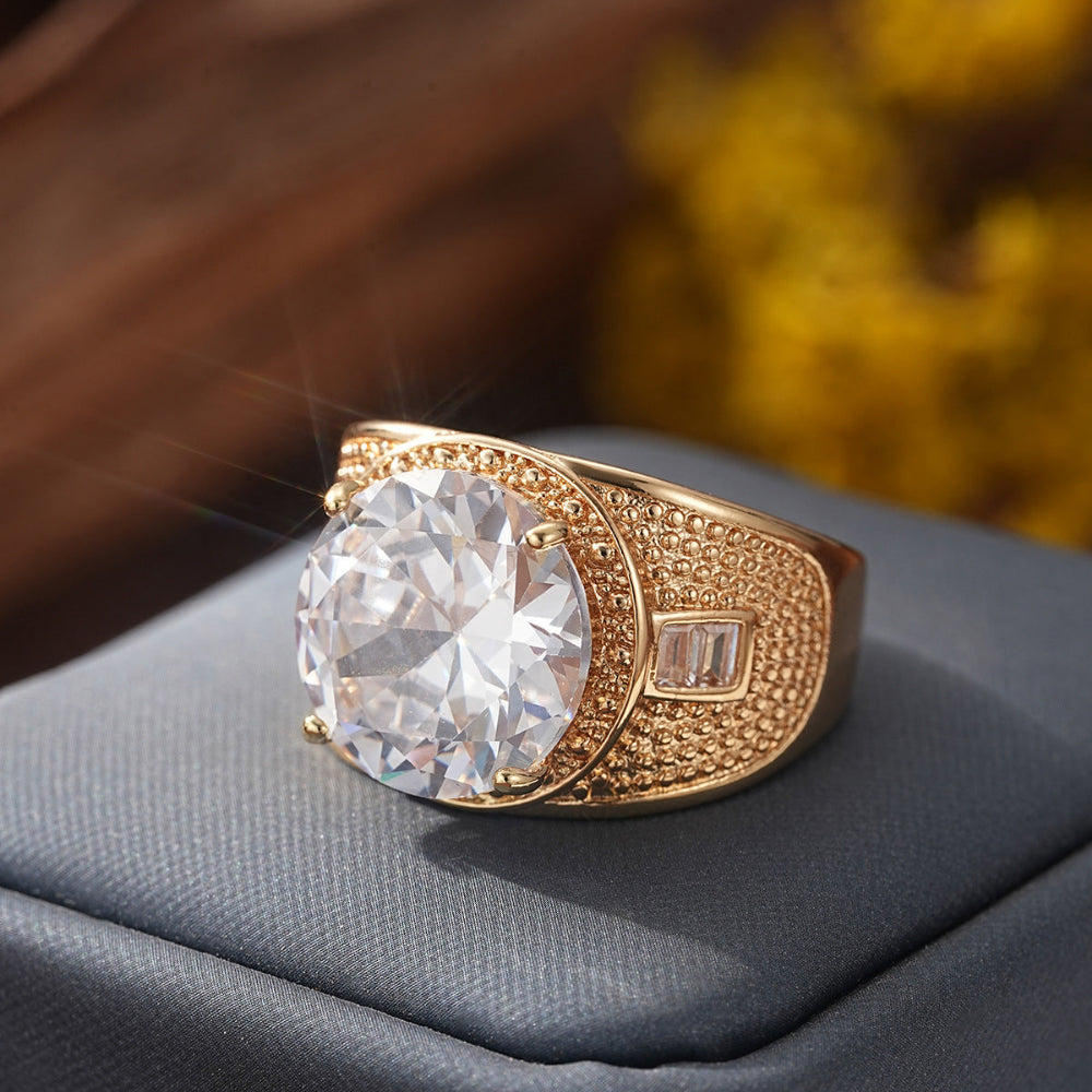 Men's Round Zircon European And American Fashion Ring