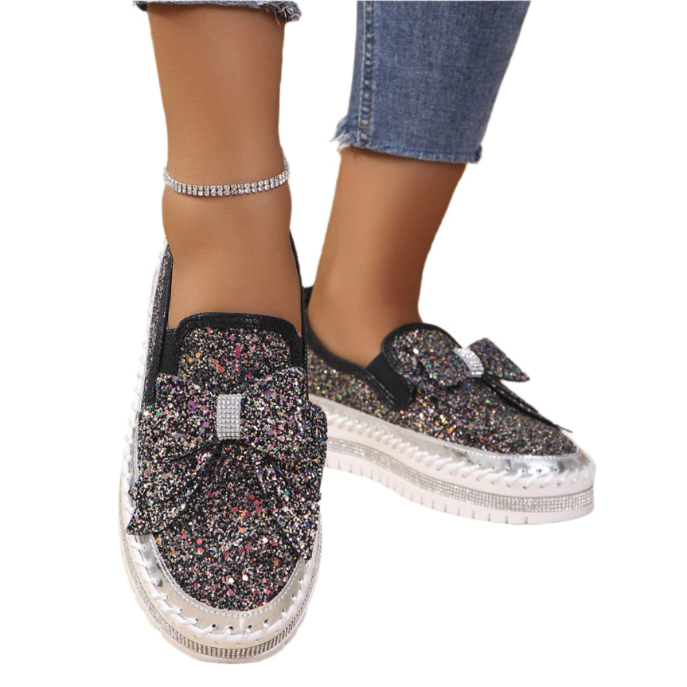Rhinestone Studded Shoes Loafers For Women