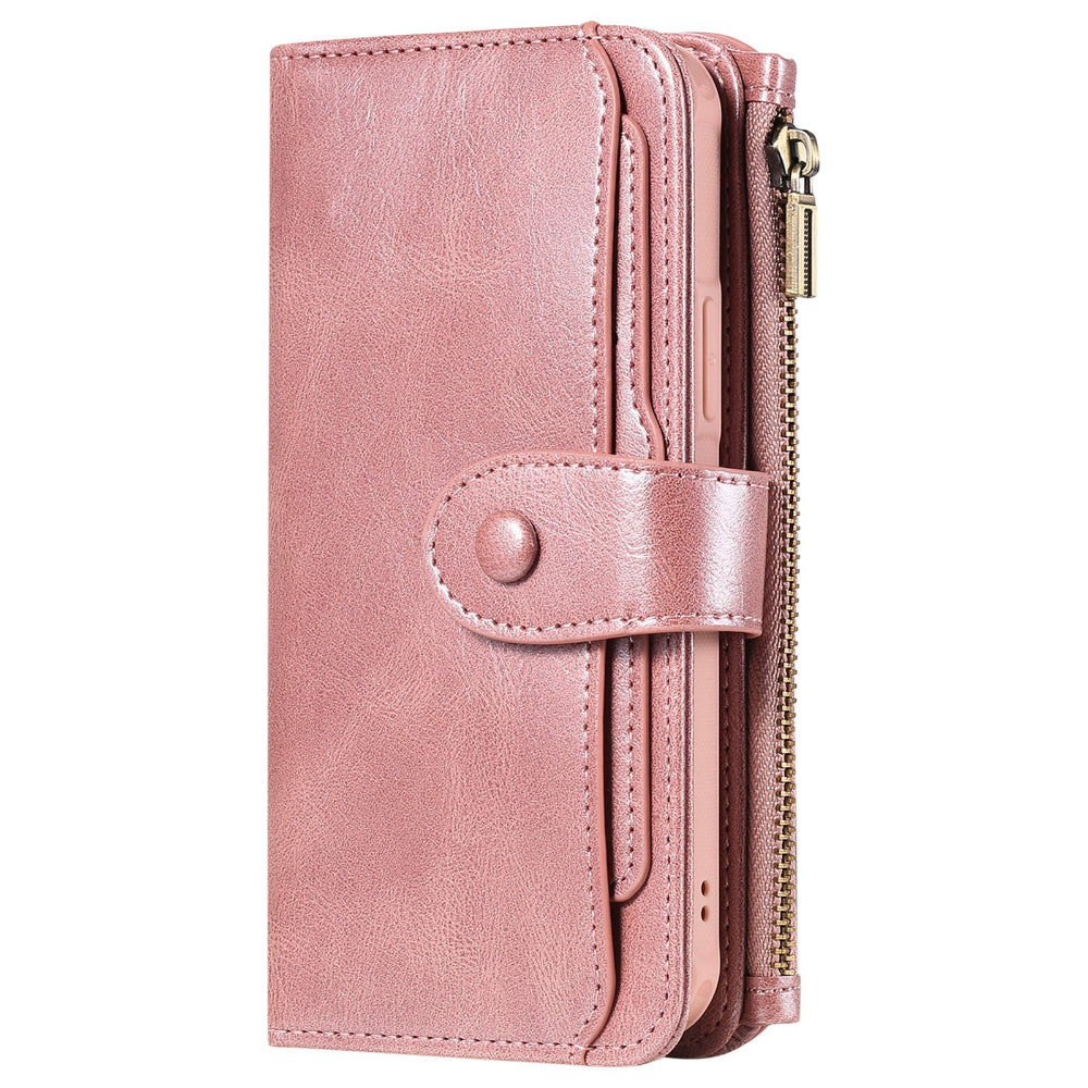 Leather Retro Phone Case Multi-Function Wallet With Magnetic Buckle Closing Method