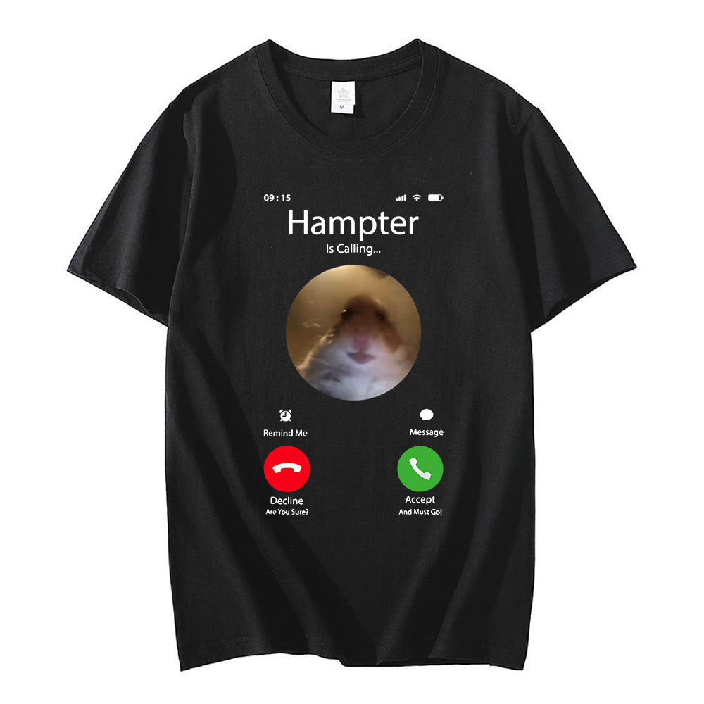 Hamster Staring At The Camera Ahead Fashionable Short Sleeve Unisex T-Shirt
