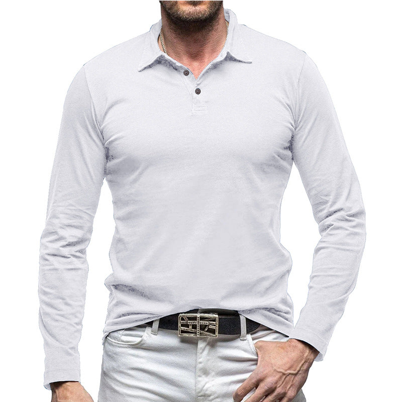 Retro Polo Shirt With Long Sleeves For Men