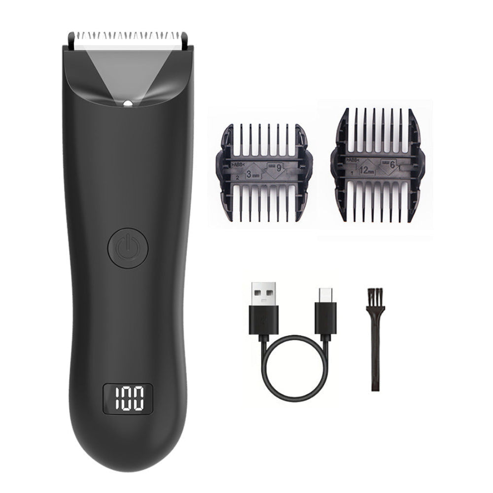 Men's Electric Groin Private Parts Versatile Body Hair Trimmer With Two Guiding Combs