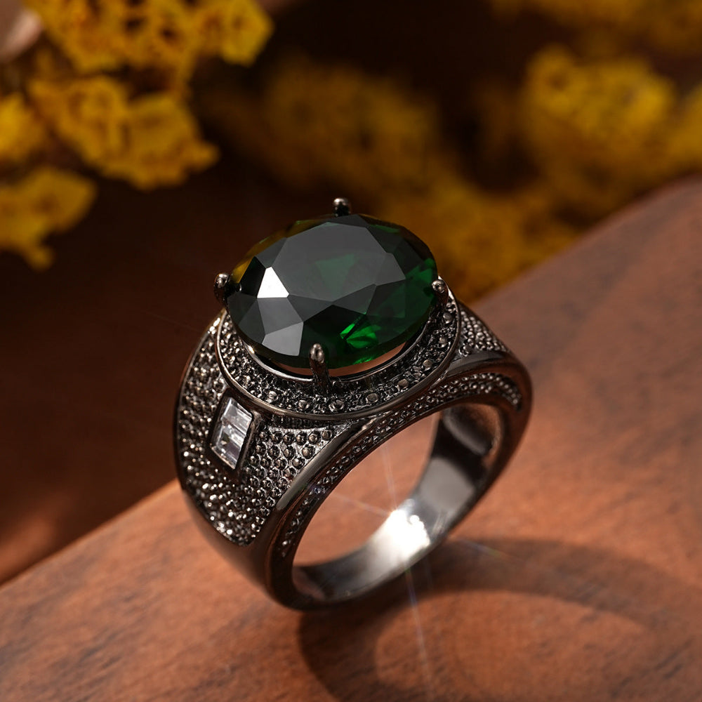 Men's Round Zircon European And American Fashion Ring