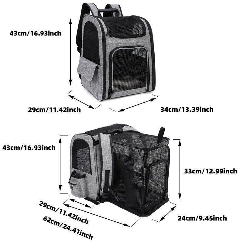 Extendable Foldable Portable Breathable Pet Dog Cat Backpack Bag