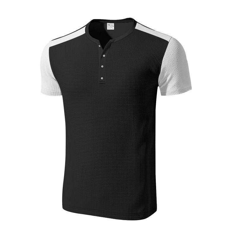 Men's Plus Size Solid Color Buttoned T-Shirts