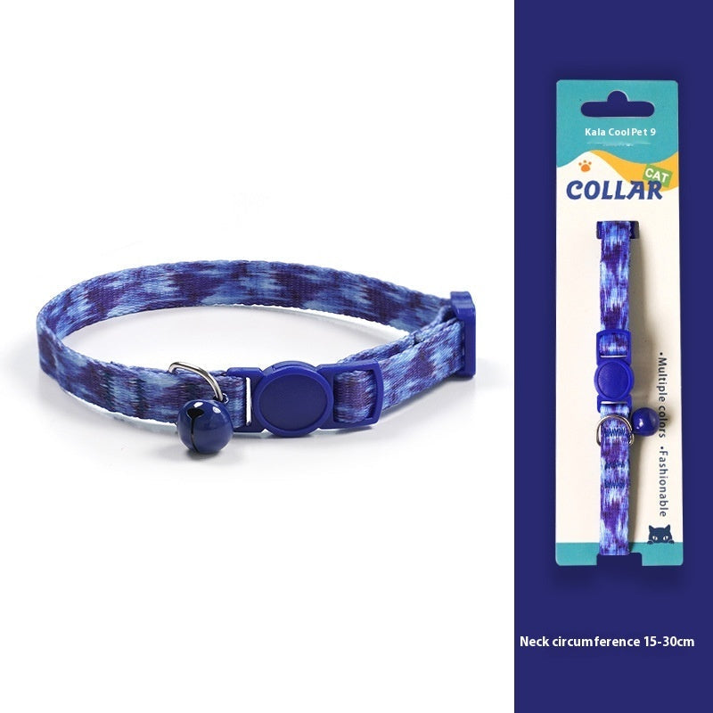 Woven Collar Bell Anti-Suffocation Comfortable Safety Buckle Pet Cat Decoration
