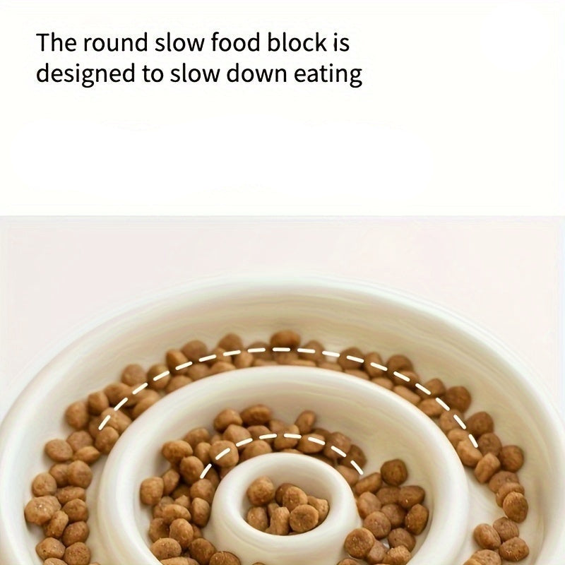 Ceramic Anti-Gulping Slow Feeding Pet Cat Dog Bowl.