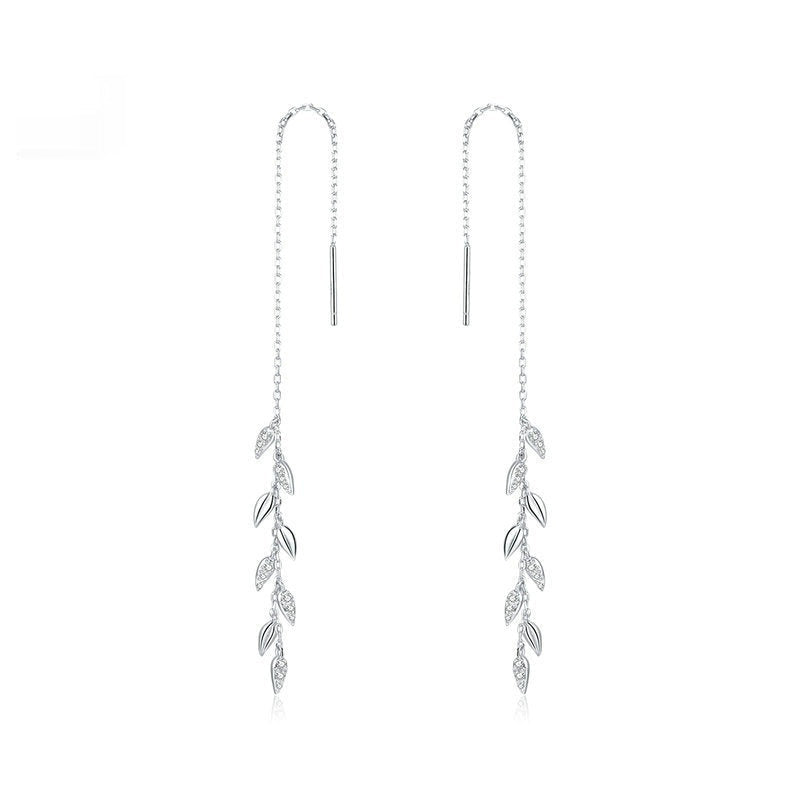 Shiny Sterling Silver S925 Earrings Fashion Women