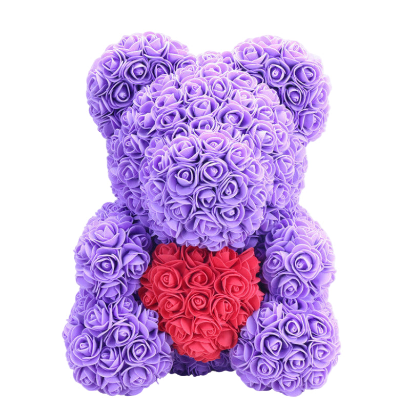 Creative Christmas Rose Doll Holding-Heart Bear Romantic Gift For Lovers Girlfriends Wives