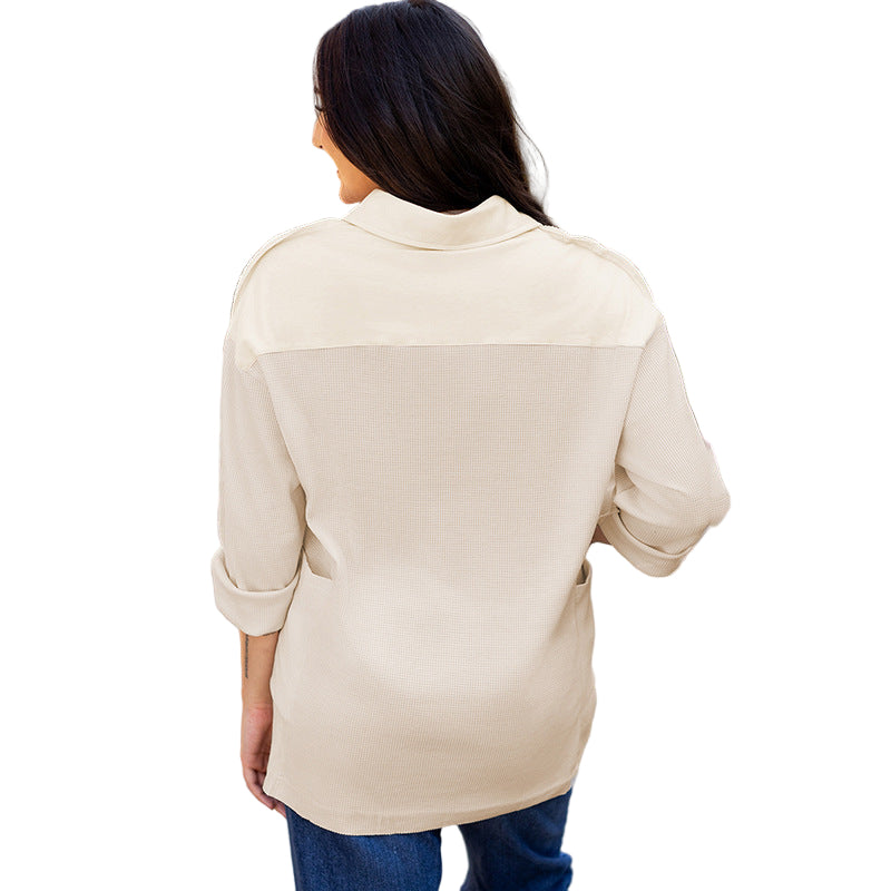Pullover Round Neck Long Sleeves Shirt Top Women's European And American Loose Fit Sweater
