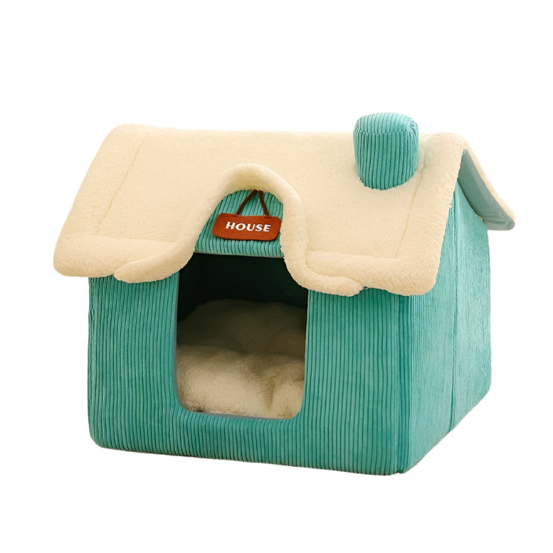 Creative Cute Cartoon Warm Pet Bed House And Plush Lawn With Multiple Dog Chew Toys