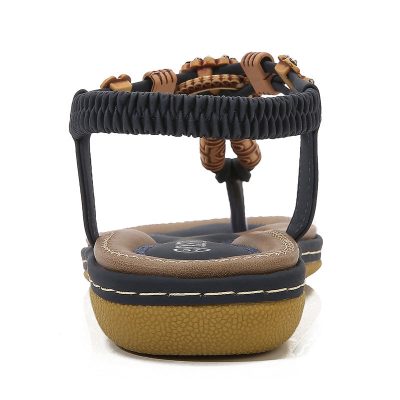 Women's Bead Woven Flat Bottom Casual Sandals