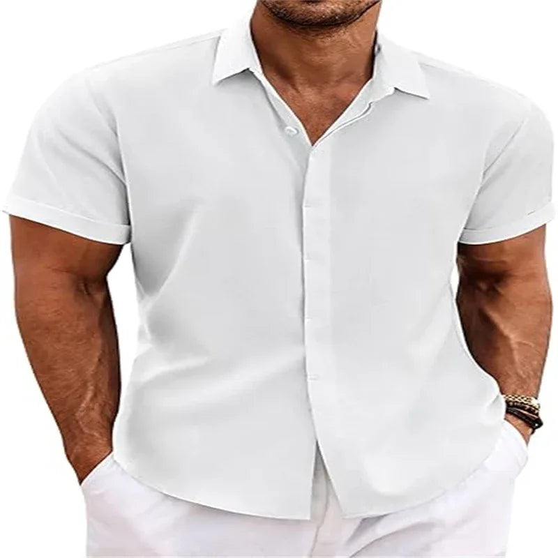 Men's Solid Color Short Sleeve Shirt