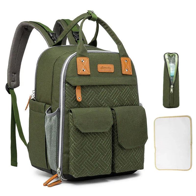 Women's Multifunctional Waterproof Diaper Bag Backpack With Insulated Pockets