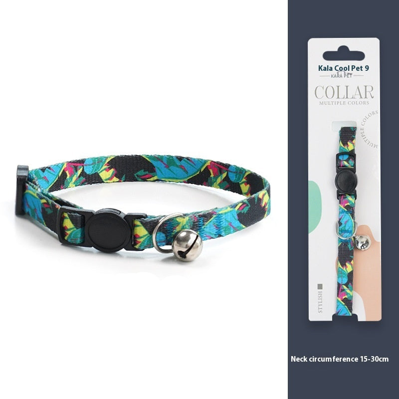 Woven Collar Bell Anti-Suffocation Comfortable Safety Buckle Pet Cat Decoration