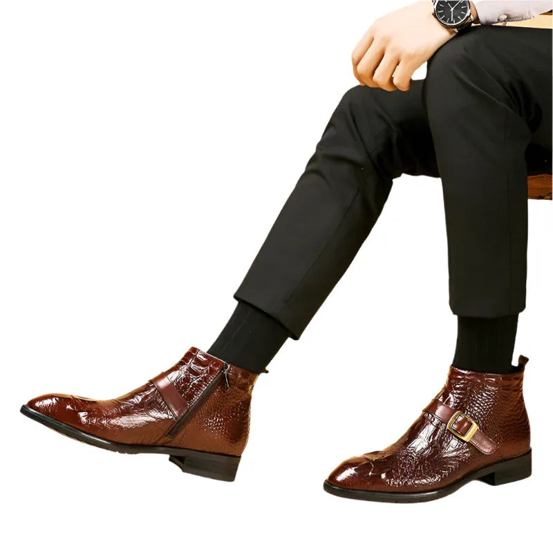 Men's High Top British Style Boots Formal Leather Shoes