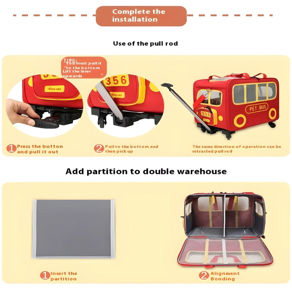 Outdoor Portable Large Capacity Trolley Dog Cat Pet Bag