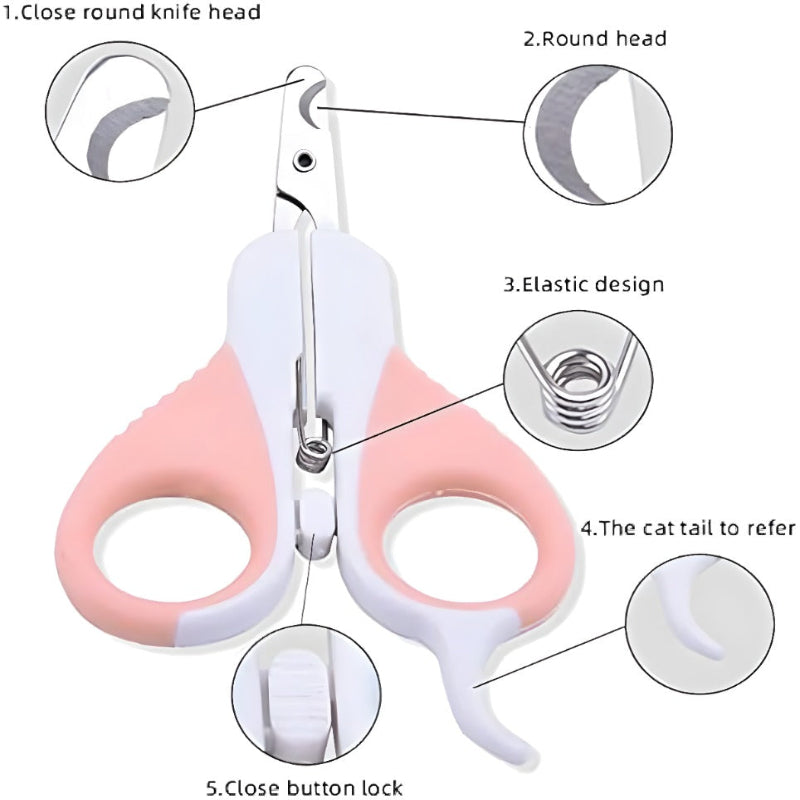 Cat Dog Pet Nail Clipper With Safety Guard And Sharp Angled Blade Best Grooming Tool Claw Trimmer For Small Pets