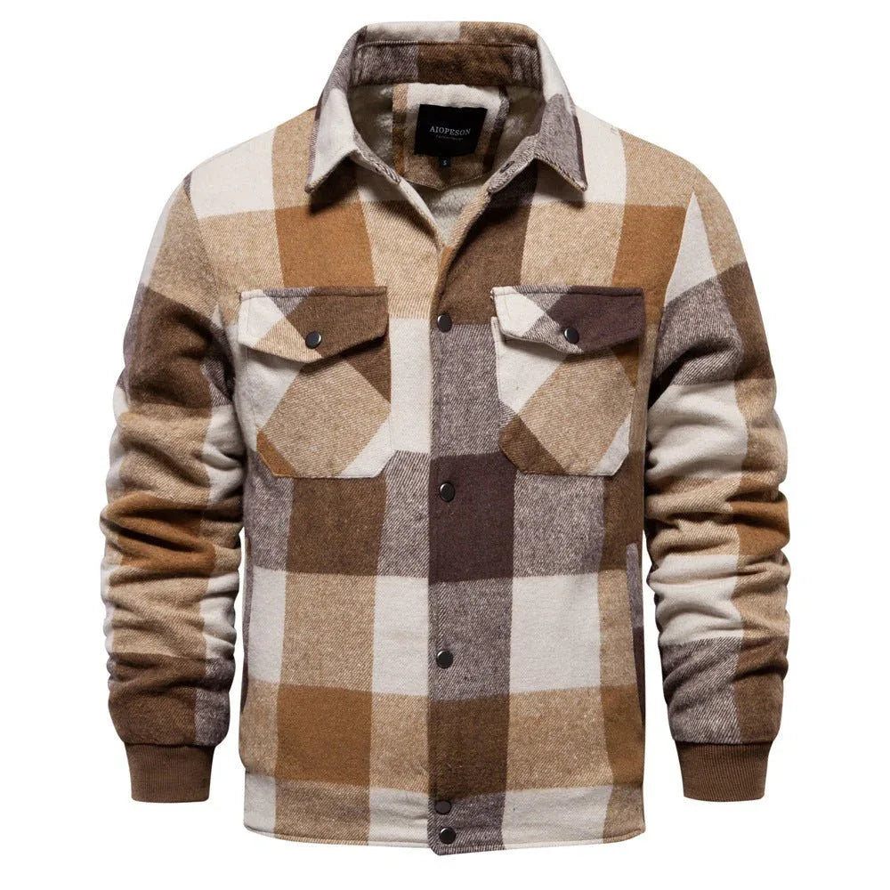 Autumn And Winter Men's Jacket Casual Plaid Coat - Weriion