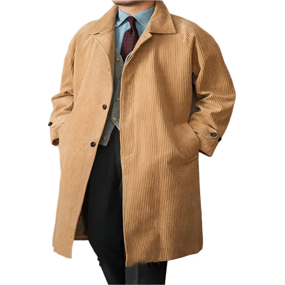 Autumn Long - Cut Loose Fit Raglan Sleeve Retro Coat For Men - Weriion