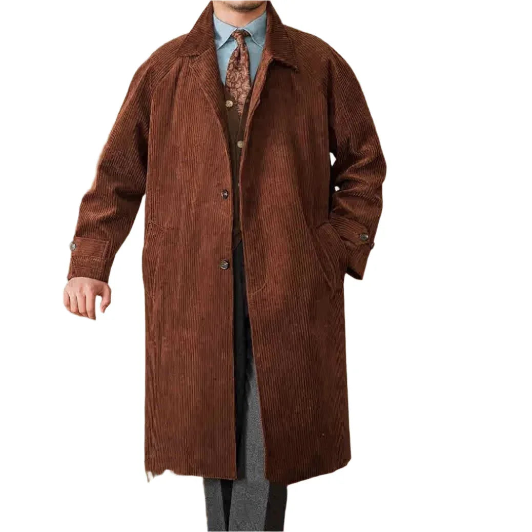 Autumn Long - Cut Loose Fit Raglan Sleeve Retro Coat For Men - Weriion