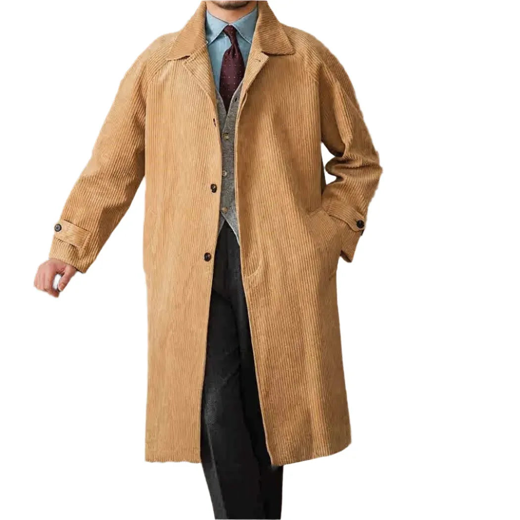 Autumn Long - Cut Loose Fit Raglan Sleeve Retro Coat For Men - Weriion