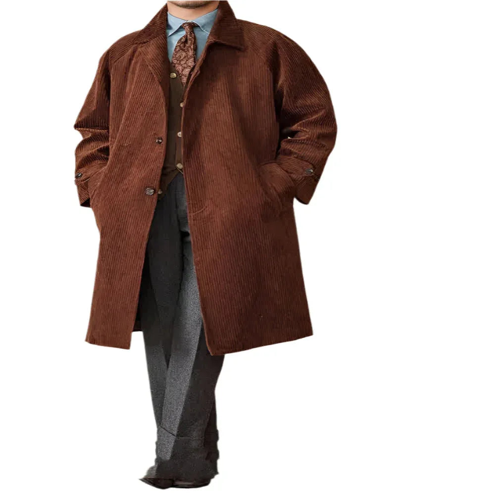 Autumn Long - Cut Loose Fit Raglan Sleeve Retro Coat For Men - Weriion