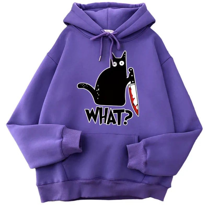 Surprised Killer Black Cat Hoodies For Men