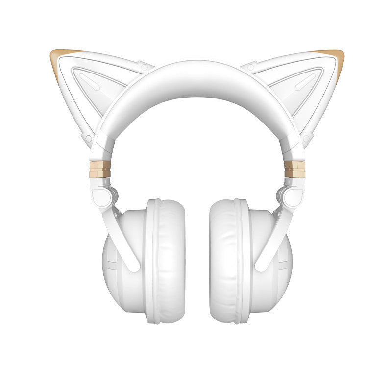 Cute Girl Game Gaming Wireless Headset With Cat Ears & Glowing LED Lights