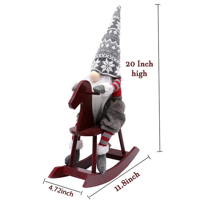 Riding Faceless Christmas Doll Decorations Ornaments