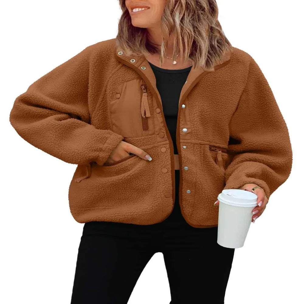 Women's Polar Fleece Sports And Leisure Sweater Jacket Top