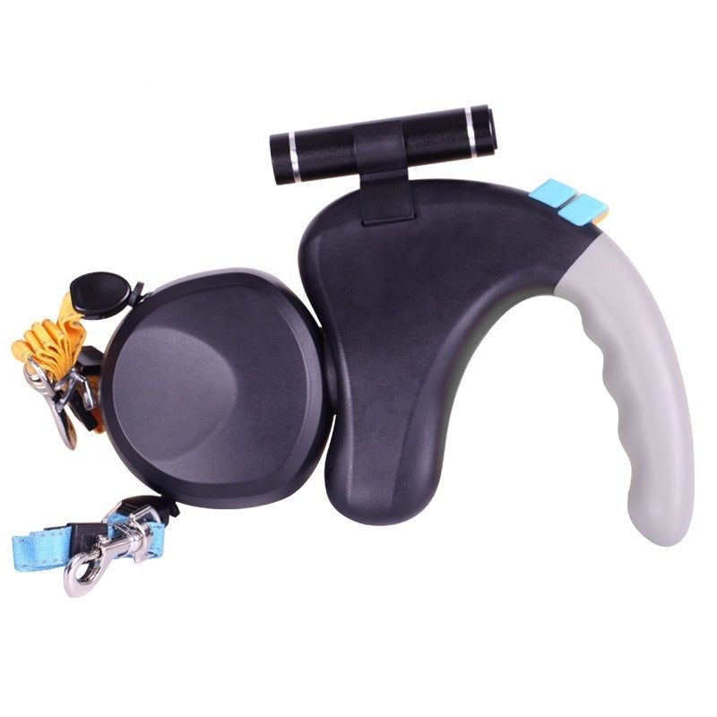 Retractable LED Light Double-Headed Dog Leash