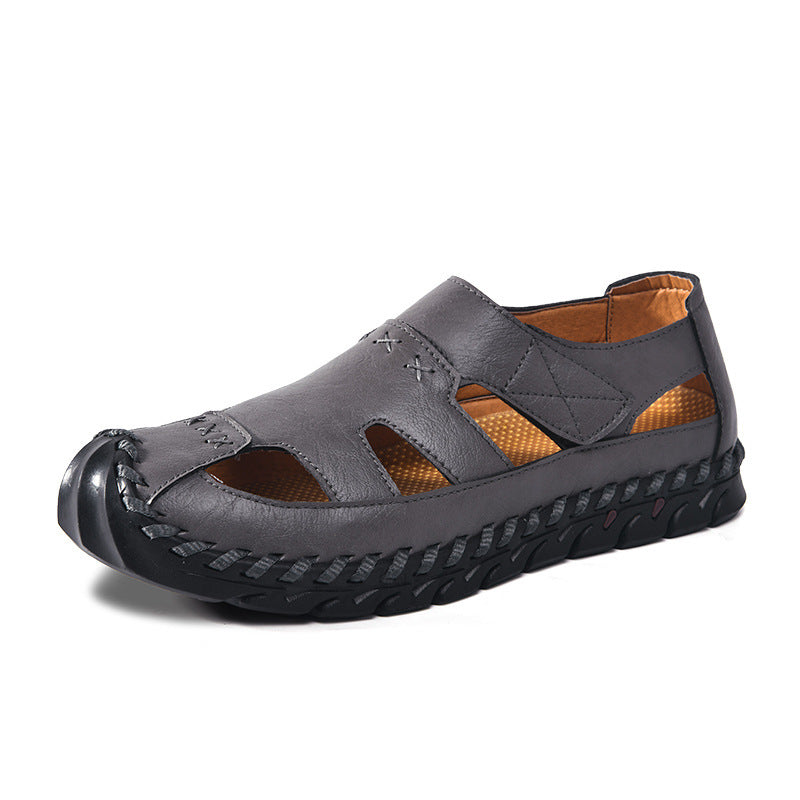 Men's Shoes Casual Hand-Stitched Velcro Sandals