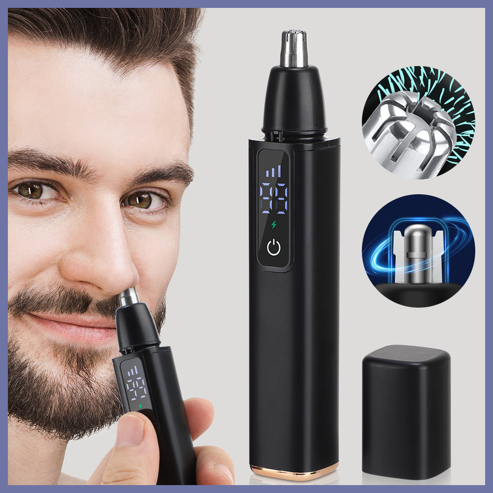 Men's Digital Display Three-Gear Adjustment Electric Nose Hair Trimmer