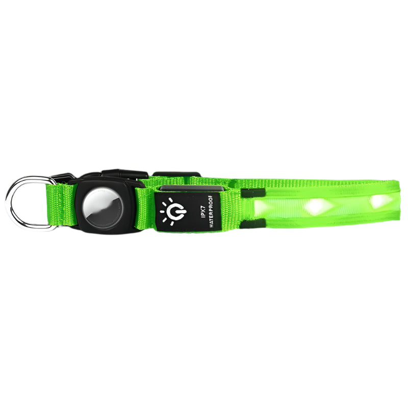 IPX7 Waterproof LED Pet Luminous Dog Collar With Protective Cover And Positioning Tracker