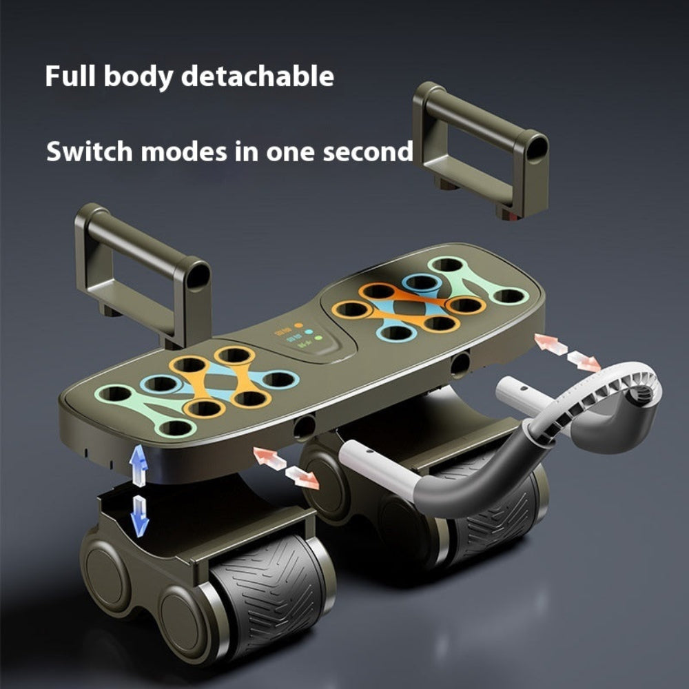 Multi-Function Four-Wheel Abdominal Wheel Automatic Rebound Fitness Home Training Equipment.